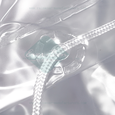 PVC clear plastic raincoat string cord hole